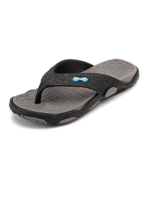 Men's Spring To Summer Casual Waterproof Two Tone Flat Flip Flops, Beach Sandals