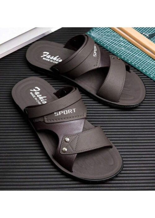 Men's Spring To Summer Plus Size Leather Dual-Purpose Outdoor Sports Anti-Slip Soft Sole Open Toe Sandals For Driving And Beach