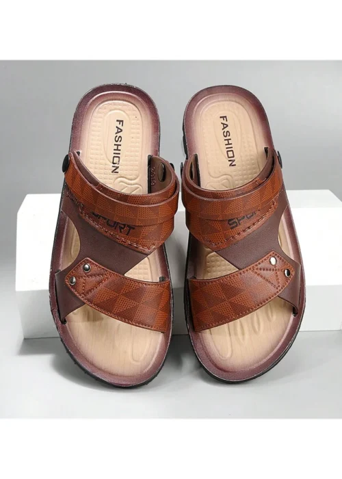 2025 New Men's Fashionable Versatile Summer Breathable Slippers, Suitable For Driving & Daily Wear,