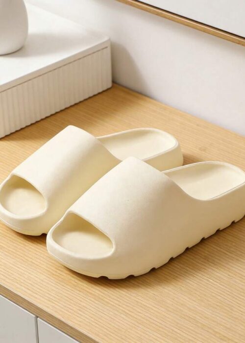 Summer Men's Soft-Soled Non-Slip Quick-Drying Slippers, Unisex Casual Home Slippers, One-Piece Molded Soft Thick-Soled Slippers, Versatile Beach Sandals, For Home And Bathroom Use